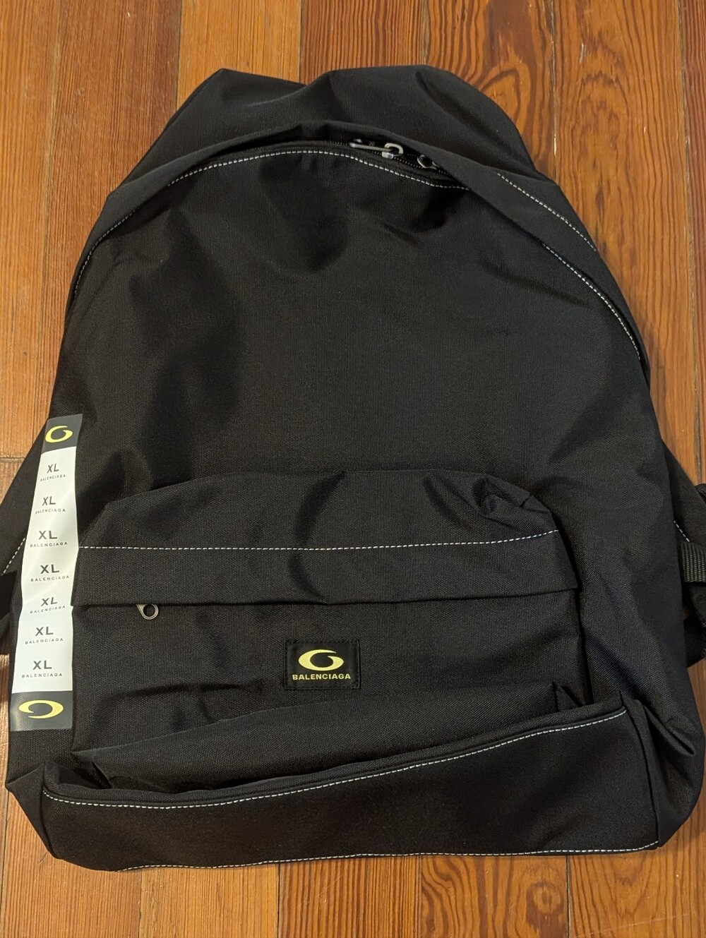 FW25 Balenciaga Black Canvas Backpack with Front Pocket AUTHENTIC